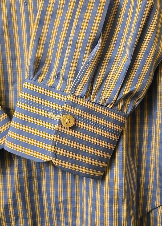 Kiton Dress Shirt Mens 16/41 Blue Pink White Button Up Long Sleeve Plaid Italy - Image 3 of 4