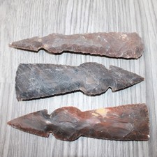 3 Stone Ornamental Tomahawk Heads #8562    Agate Jasper Ax Axe Hatchet