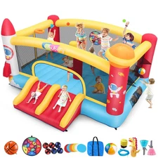 🎪Jumping House 🎪Larger Bouncing Area with Dual Basketball Hoops & Air Blower🚀