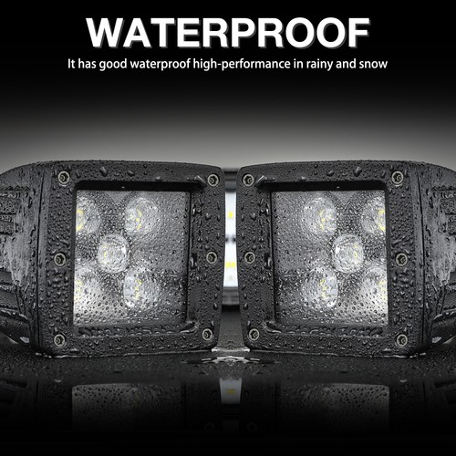 Pair 3" / 2" LED Light Cube Pods Spot Flood Driving Fog Lamp Offroad For Jeep US - Picture 32 of 41