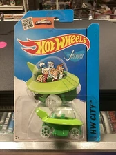 Hot Wheels The Jetsons Capsule Car Green 2014 HW City Tooned 57/250