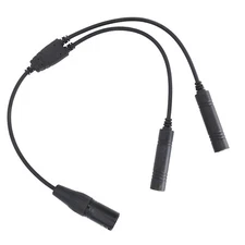 New 35cm Aviation Headset GA Dual Plugs to for Airbus 5 Pin XLR Headset Adapter