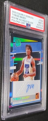 PSA 9/10 1/1 RC AUTO /10 TYRESE MAXEY ROOKIE π¨0 HIGHER β¨2020-21 Clearly Donruss - Picture 9 of 10