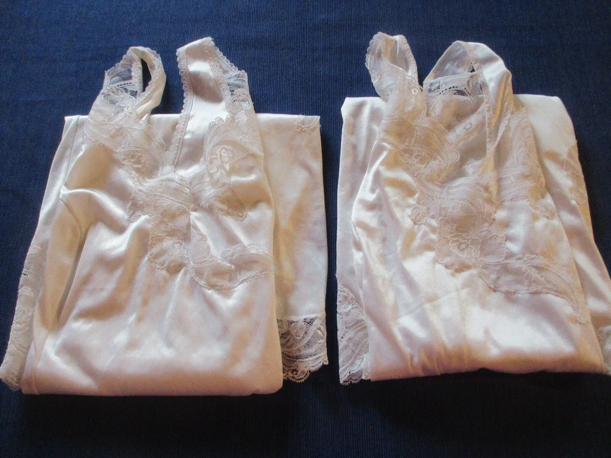 Lot De 3 Combinaisons Vintage En Coton à Bretelles - Taille 44 - Blanc - Occasion En Excellent état