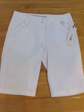 NEW LADIES’ LIJA BY LINDA HIPP SHORTS, WHITE, SIZE 6