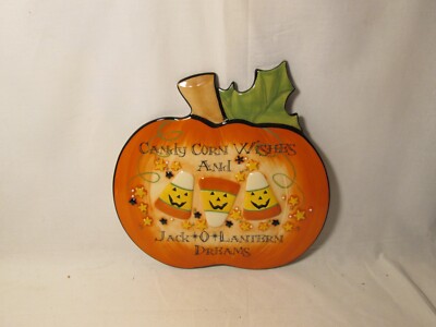 Halloween Fall Ceramic Outdoor House 10'' Plaque New