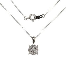 Diamond Necklace Brilliant Natural 1/4 ct Sterling Silver