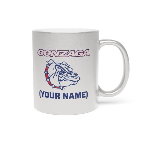 Taza Metálica Gonzaga Bulldogs NOMBRE PERSONALIZADO (Elige Tu Nombre) (Plata) - Imagen 4 de 5
