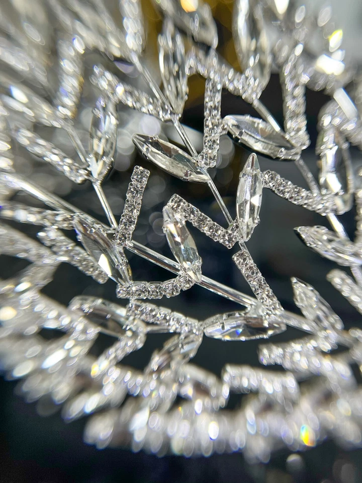 Wedding crystal hair vine, Crystal bridal silver headband, Goddess halo crown - Изображение 4 из 4