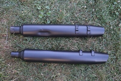 2017-2021 Harley Touring Road Street Electra Glide 4'' Slip On Mufflers BLACK