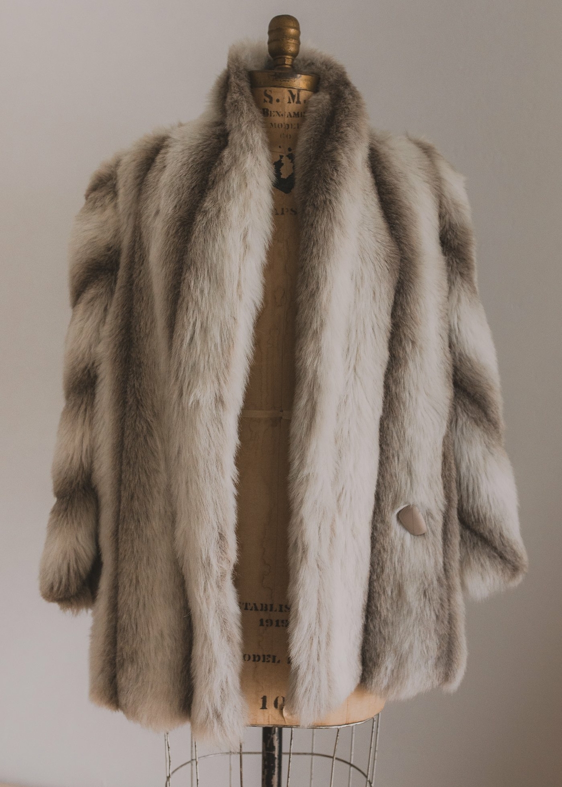Striped Fur Coat eBay