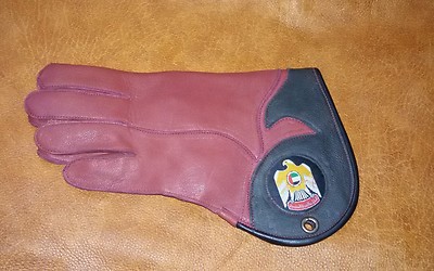 Neu Falknerei Handschuh Doppel Gehäutet Nubuk Leder 27.9cm Lang 2 Lagen, Weinrot