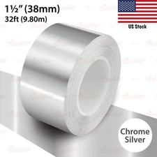1-1/2" Roll Vinyl Pinstriping Pin Stripe Line Tape Sticker 38mm CHROME SILVER