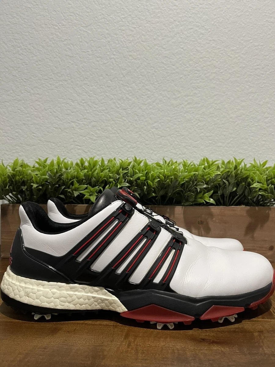 postkontor Betinget vaccination Adidas Powerband BOA Boost Golf Shoes White/Red/Black Q44870 Men's Size  12.5 | eBay