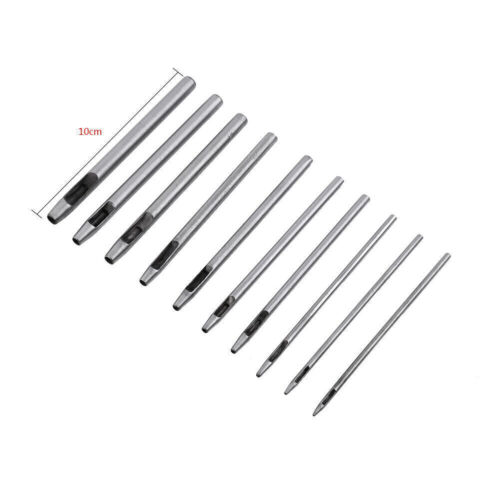 10pcs Punch Leather Tool Hollow Puncher Hole Craft Set for Leathercraft Belt