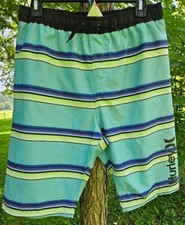 Hurley Boys Sz XL Blue Spell Out Mesh Lined Swim Trunks New Logo Surf Beach Gw 