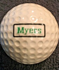 EARLY Logo Golf Ball.." MYER'S PUMPS" LOOK NICE BALL