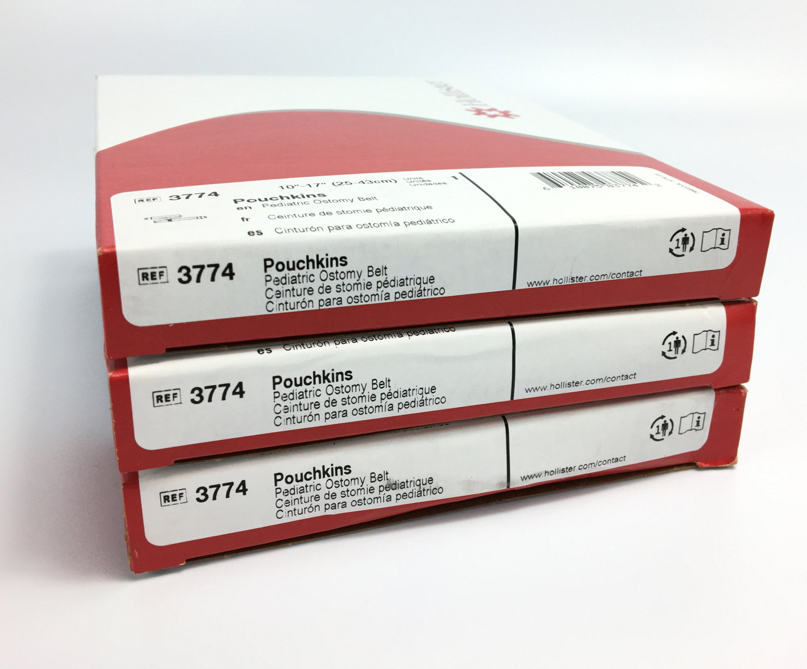 3 Hollister 3774 Pouchkins Pediatric Ostomy Belts 10" 17" Expires