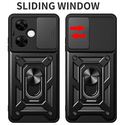 For OnePlus Nord CE 3 Lite Hybrid Armor Slide Lens Camera Cover Ring Holder Case