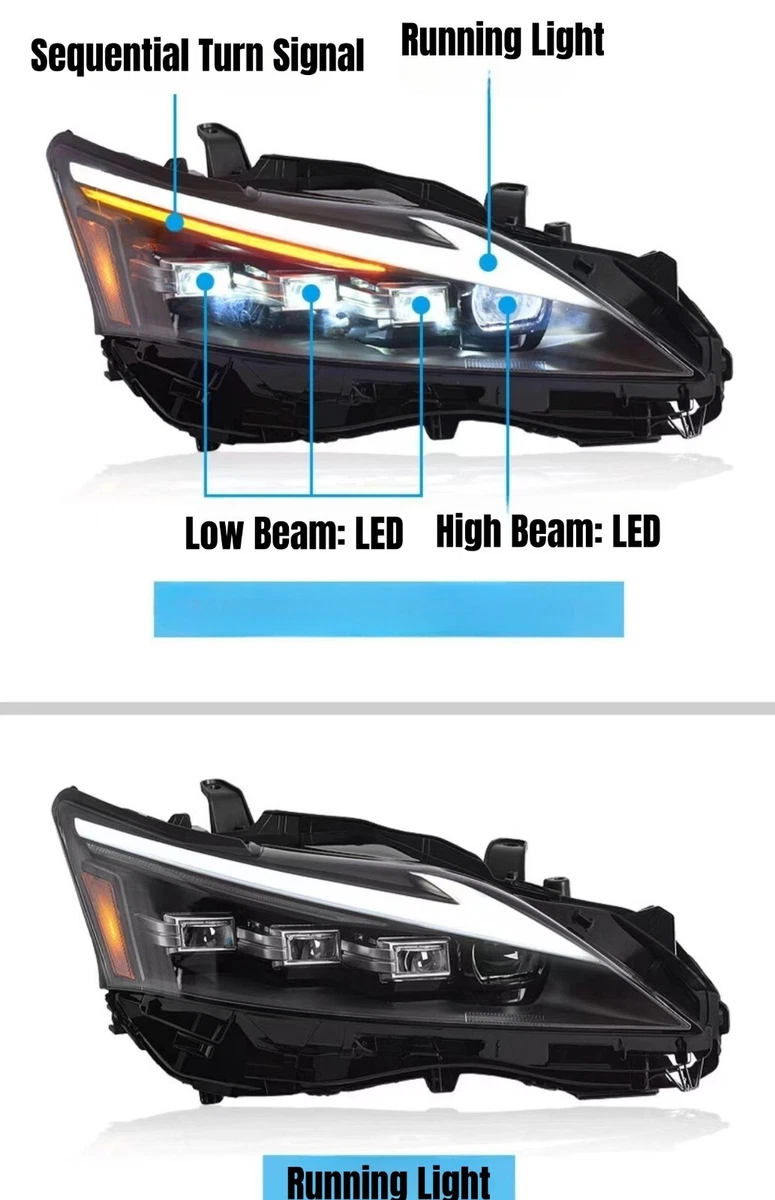 Pair LED Headlight For Lexus CT200h CT200 2013-2017 DRL