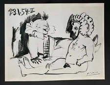 PABLO PICASSO + SIGNED SUPERB 1954 "HUMAN COMEDY" PRINT +1st EDITION + LIST $595