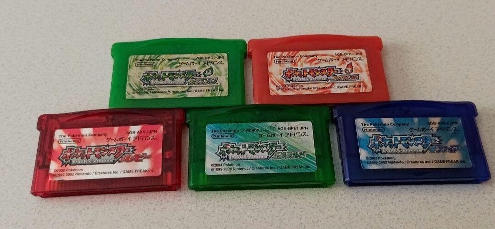 Pokemon Emerald Leaf Green Fire Red Ruby Sapphire Gameboy Advance GBA Japanese