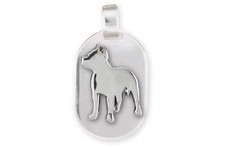 Pit Bull Jewelry Sterling Silver Handmade Pit Bull Pendant  PT19-DT