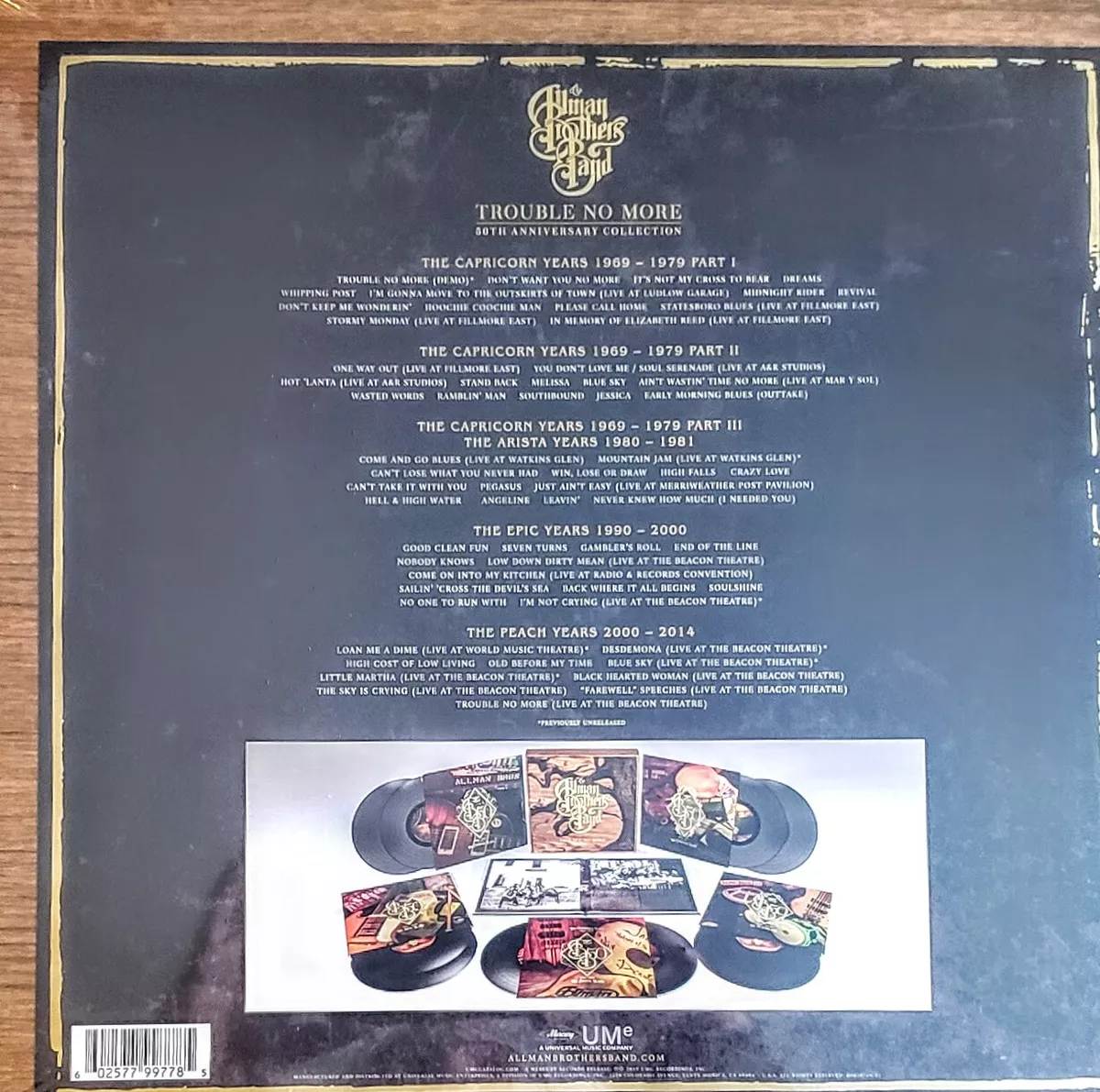 THE ALLMAN BROTHERS TROUBLE NO MORE 10 LPS 180 GRAM VINYL