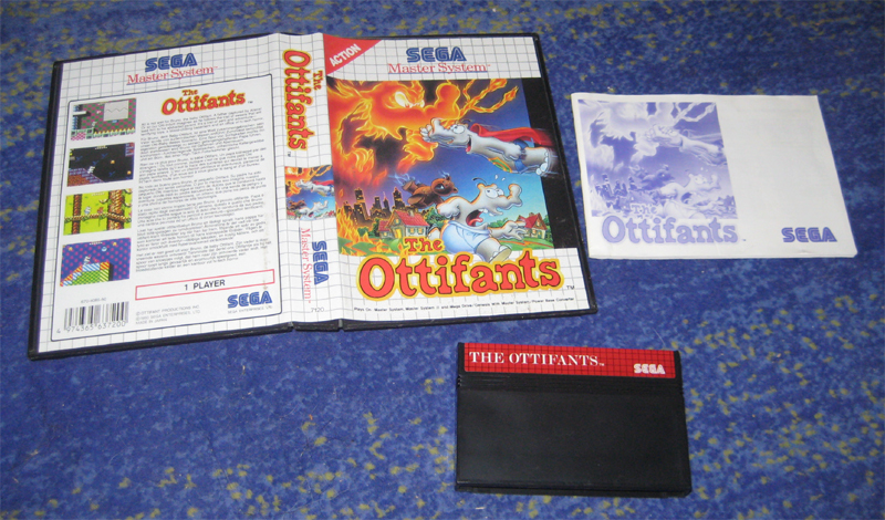 JEU SEGA MASTER SYSTEM The Ottifants dans sa boîte d'origine avec notice allemand Ottifanten 