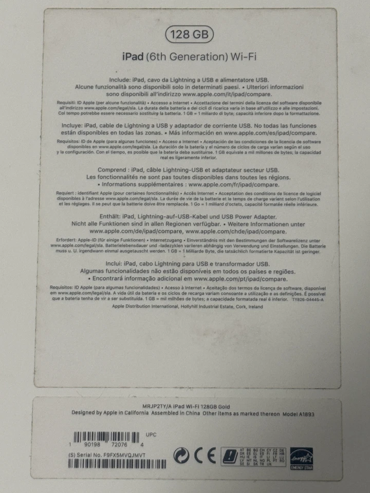 APPLE IPAD 6.ª GENERAZIONE  9.7'' 128GB Wi-Fi ORO + cover  - Immagine 4 di 4