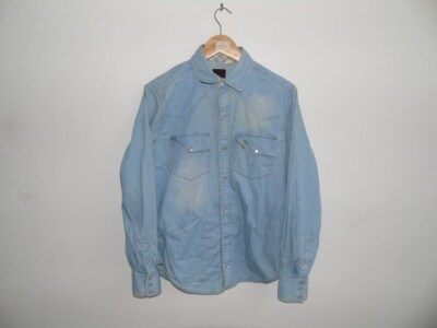 y2k vintage Evisu 90`s Shirts jacket jeans denim rare USA