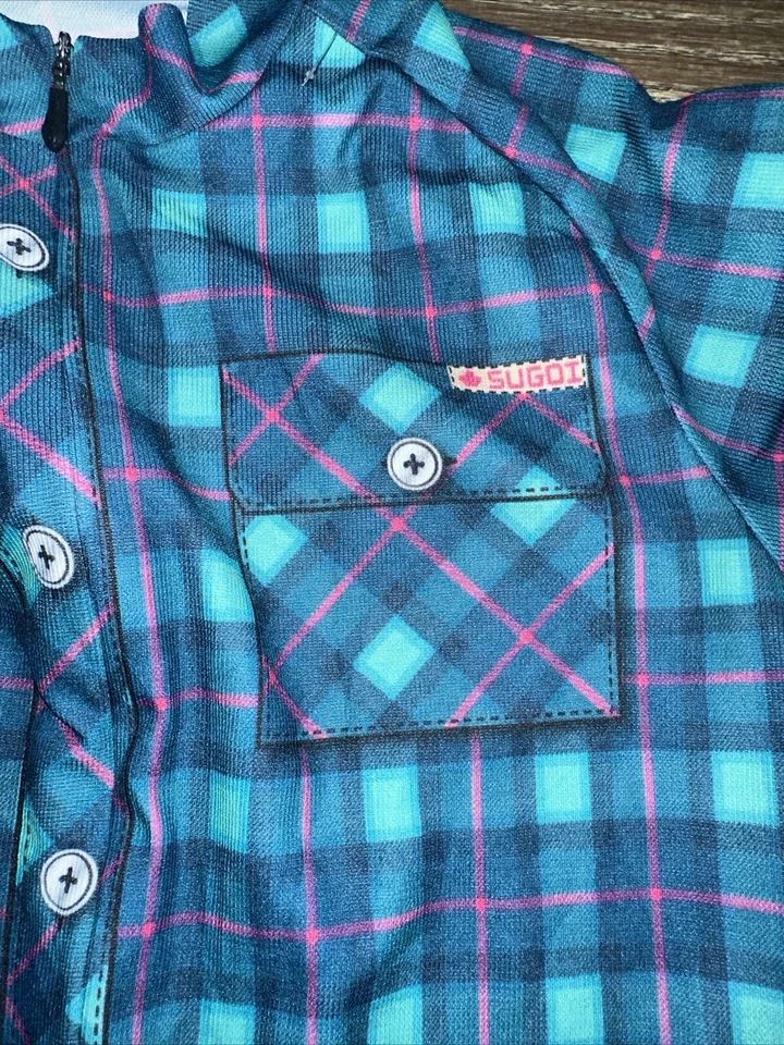 Camiseta deportiva de ciclismo Sugoi para hombre de franela mediana 3/4 de longitud cremallera #R Foto 3 de 4