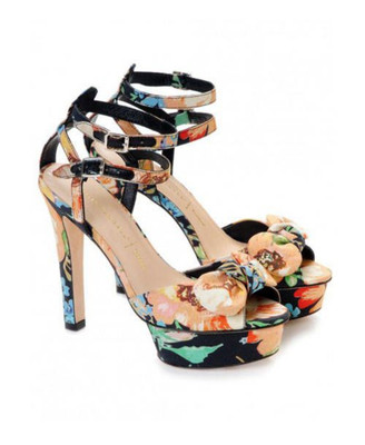 floral heels open toe