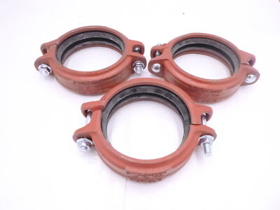 Lot of 3 Victaulic 5/141.3 Rigid Pipe Coupling 5'' Violet Strip