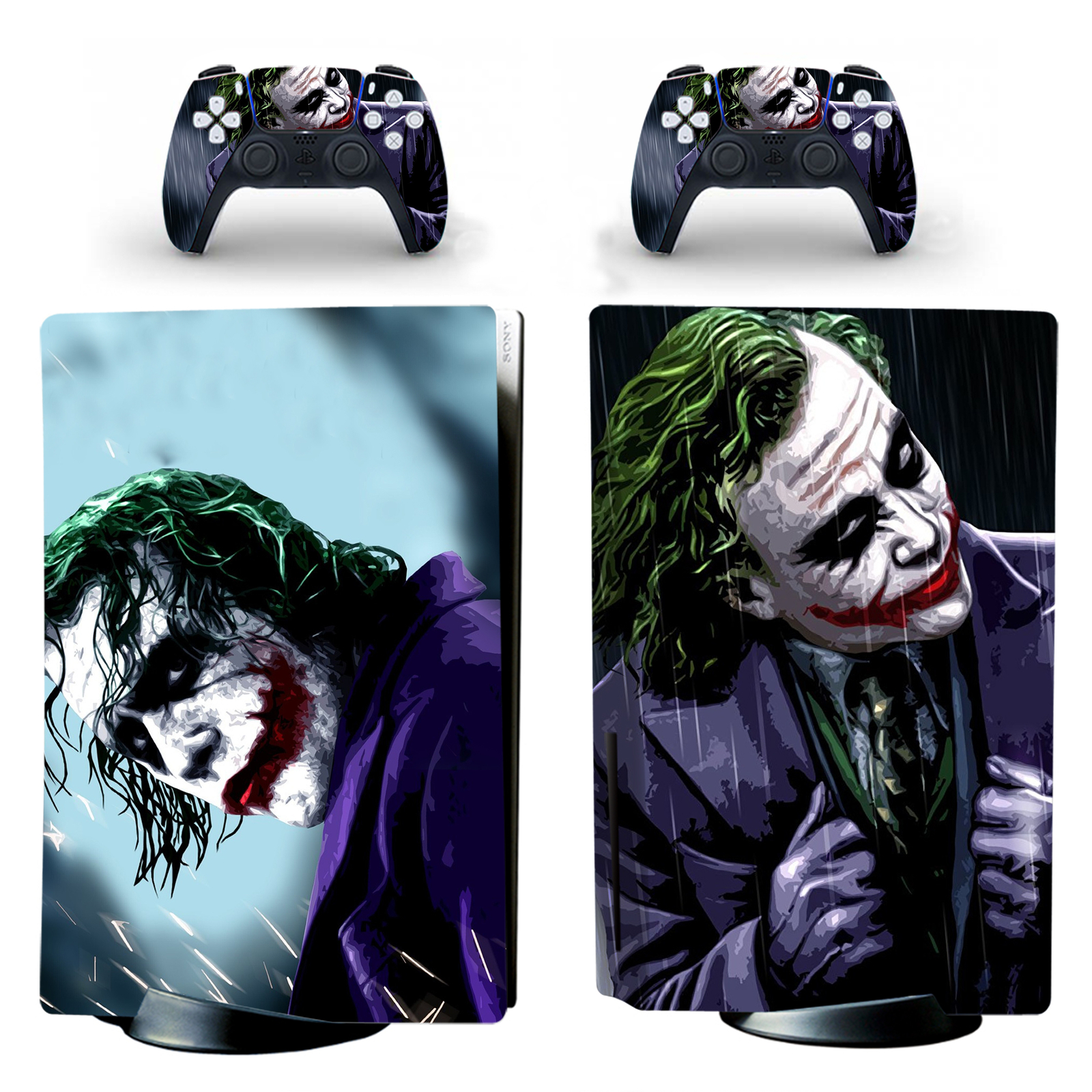 PS5 Standard Disc Digital Console Remote Warp Skins Decals Joker The Dark Knight