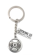 Peso Bodybuilder Strong Portachiavi In Argento Di Metallo