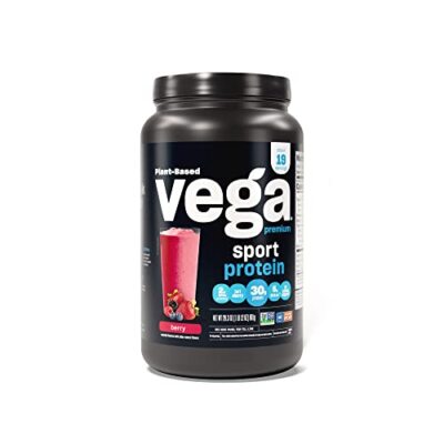 Vega Premium Sport Protein Berry Protein Powder Vegan Non GMO Gluten Free Pla...