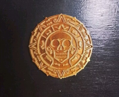 Pirates of The Caribbean themed Aztec Coin 3D Printed 2 Inch Double Sided!