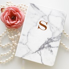 1x NOTEBOOK SMALL LUXE MARBLE INITIALS S Lined Pages