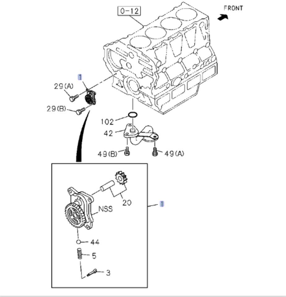 Oil Pump For ISUZU NRR NPR NQR NPR-HD 4HE1 4.8L 4HK1 5.2L 98-10 OEM - Bild 2 von 4
