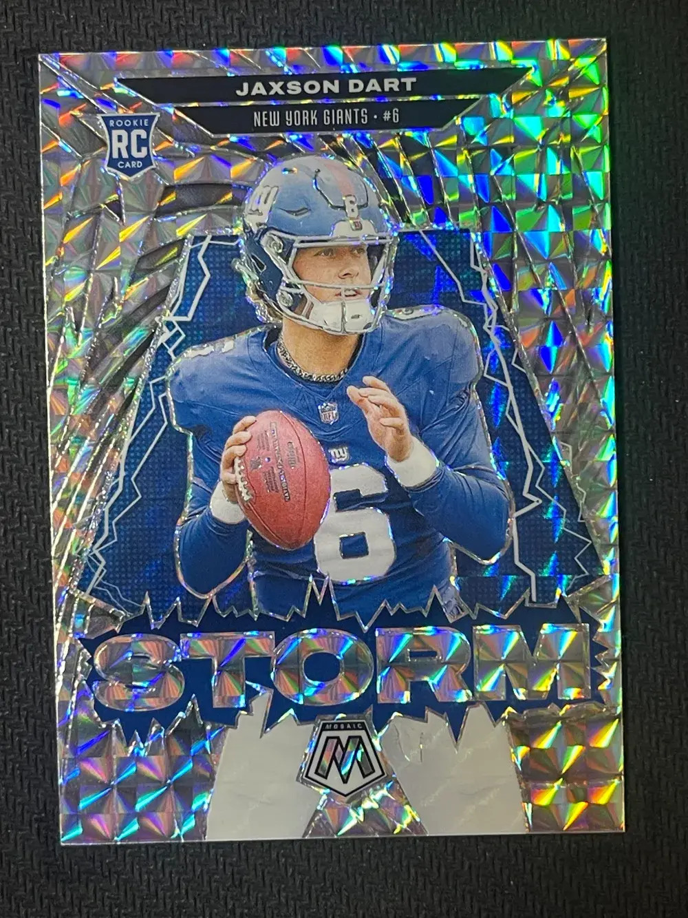 2025 Panini Mosaic Storm Insert Silver Mosaic Rookie #12 Jaxson Dart Giants JP