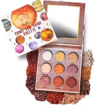 9 Color Glitter Matte Sun Eyeshadow Palette Warm Colors Shimmer Waterproof