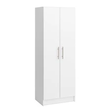 Elite Tall Storage Cabinet White 24 Wide With Doors And Adjustable Shelves