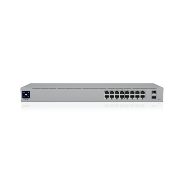 Ubiquiti USW-16-PoE 16 Porte Switch Managed Gigabit 2x SFP 1G Display Touch 1.3"