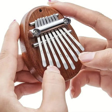 1PC 8-Key Mini Wooden Kalimba Thumb Piano Finger Instrument Pendant Gift - NEW