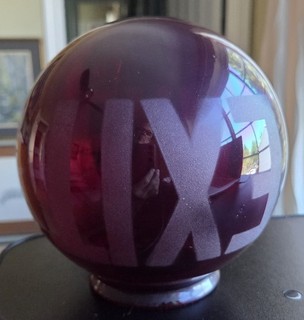 ANTIQUE RED GLASS EXIT GLOBE 6 INCH DIAMETER