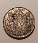 1943 Canadian 50 Cents, George VI, Silver (.800), ASW .3oz