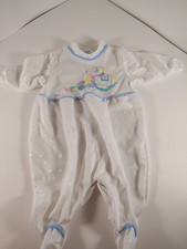 Vintage Sleeper Baby6-9 Months Blue Pajamas Rocking Horse Romper 90s 80s