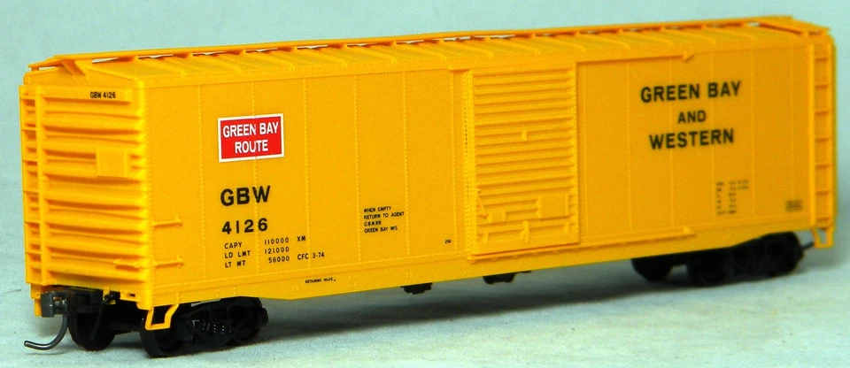HO Accurail #4126 50' Steel Boxcar Green Bay & Western #4126 Built Up - Image 4 of 4