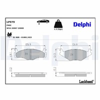 Delphi Bremsbelagsatz, Scheibenbremse LP979 FüR Seat Skoda VW